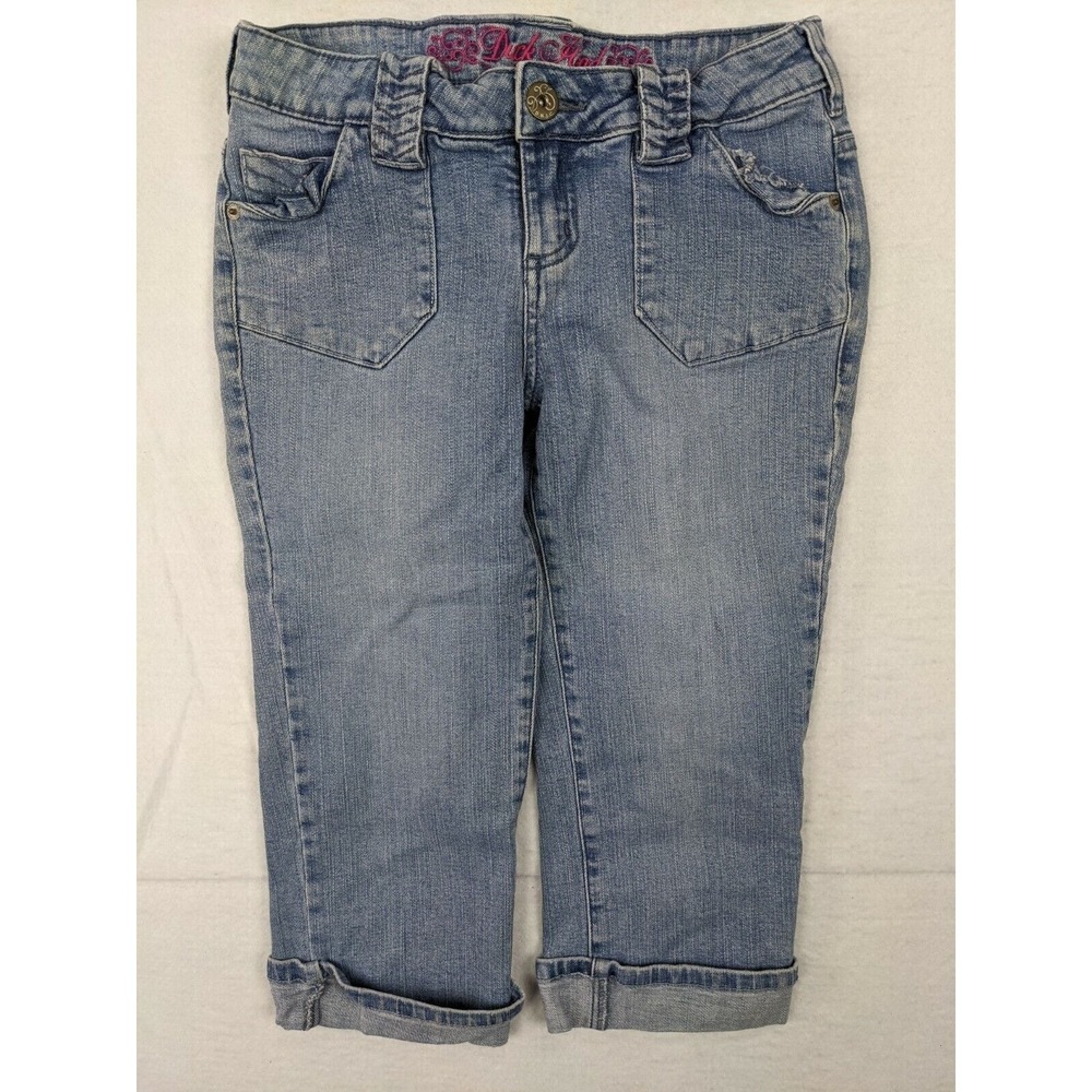 Duck Head Womens Capri Jeans Sz 3 Ramie Blend Blue
